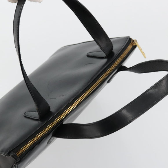 GUCCI Hand Bag Leather Black Gold 000 2058 0569 0 Auth bs34554