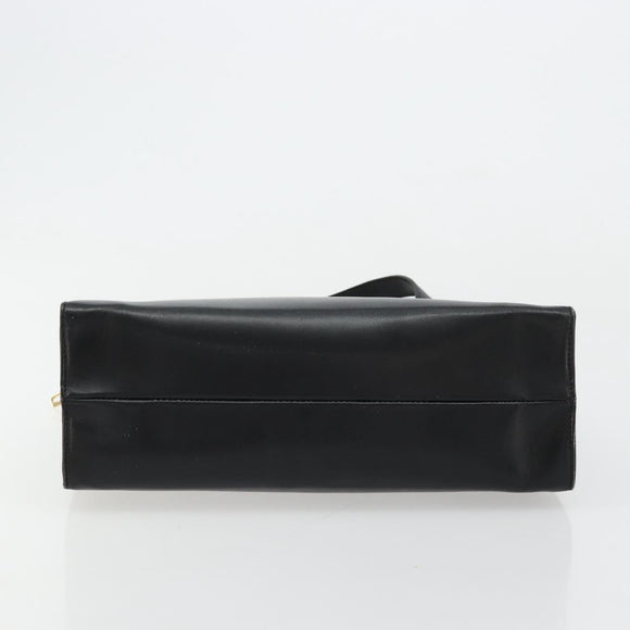 GUCCI Hand Bag Leather Black Gold 000 2058 0569 0 Auth bs34554