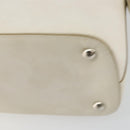 Salvatore Ferragamo Gancini Hand Bag Leather White Silver Auth bs34555-12