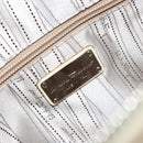 Salvatore Ferragamo Gancini Hand Bag Leather White Silver Auth bs34555-17