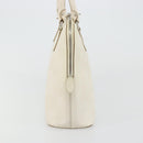 Salvatore Ferragamo Gancini Hand Bag Leather White Silver Auth bs34555-4