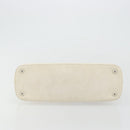 Salvatore Ferragamo Gancini Hand Bag Leather White Silver Auth bs34555-9