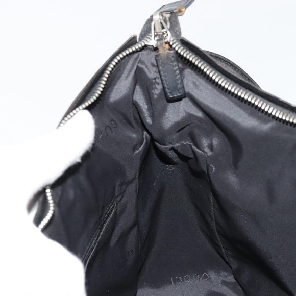 GUCCI Shoulder Bag Nylon Black Silver 001 3766 2123 Auth bs34556
