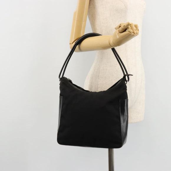 GUCCI Shoulder Bag Nylon Black Silver 001 3766 2123 Auth bs34556