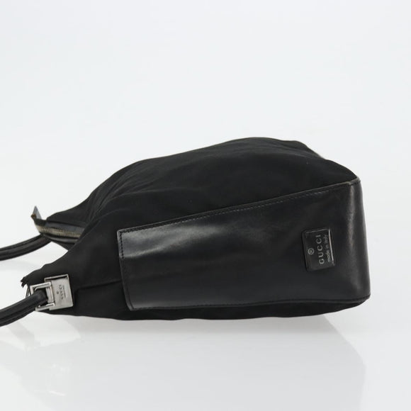 GUCCI Shoulder Bag Nylon Black Silver 001 3766 2123 Auth bs34556