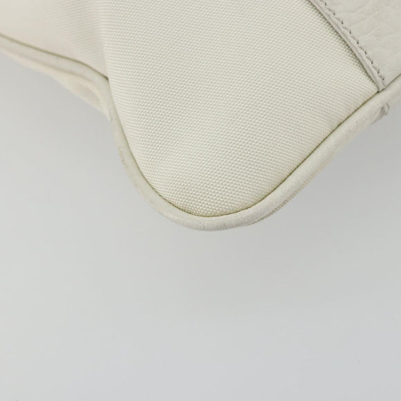 Salvatore Ferragamo Tote Bag Nylon White Silver Auth bs34557