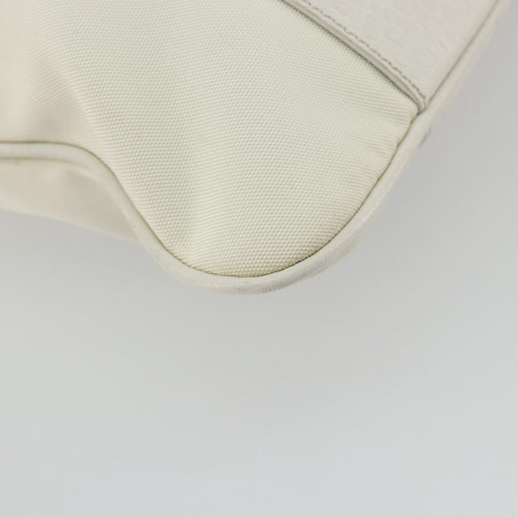 Salvatore Ferragamo Tote Bag Nylon White Silver Auth bs34557