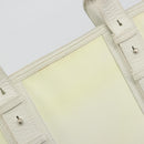 Salvatore Ferragamo Tote Bag Nylon White Silver Auth bs34557-9