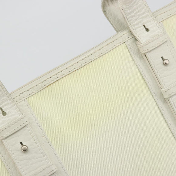Salvatore Ferragamo Tote Bag Nylon White Silver Auth bs34557