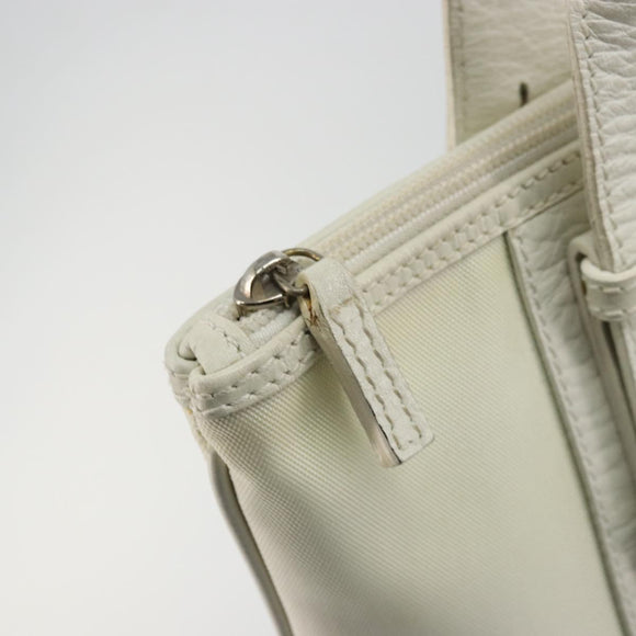 Salvatore Ferragamo Tote Bag Nylon White Silver Auth bs34557