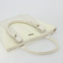 Salvatore Ferragamo Tote Bag Nylon White Silver Auth bs34557-6