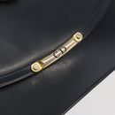 Christian Dior Shoulder Bag Leather Navy Gold Auth bs34558-14