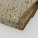 Christian Dior Honeycomb Canvas Pouch PVC Leather Beige Gold Auth bs34559A-10