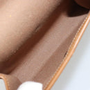 Christian Dior Honeycomb Canvas Pouch PVC Leather Beige Gold Auth bs34559A-15
