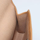 Christian Dior Honeycomb Canvas Pouch PVC Leather Beige Gold Auth bs34559A-16