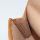 Christian Dior Honeycomb Canvas Pouch PVC Leather Beige Gold Auth bs34559A-17