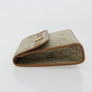 Christian Dior Honeycomb Canvas Pouch PVC Leather Beige Gold Auth bs34559A-5