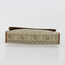 Christian Dior Honeycomb Canvas Pouch PVC Leather Beige Gold Auth bs34559A-7