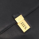 BALLY Business Bag Leather Black Gold Auth bs34560-10