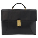 BALLY Business Bag Leather Black Gold Auth bs34560-13
