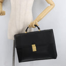 BALLY Business Bag Leather Black Gold Auth bs34560-25