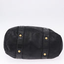 Miu Miu Tote Bag Leather Black Gold Auth bs34561-9