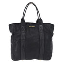 Miu Miu Tote Bag Leather Black Gold Auth bs34561-13