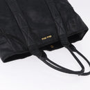Miu Miu Tote Bag Leather Black Gold Auth bs34561-6