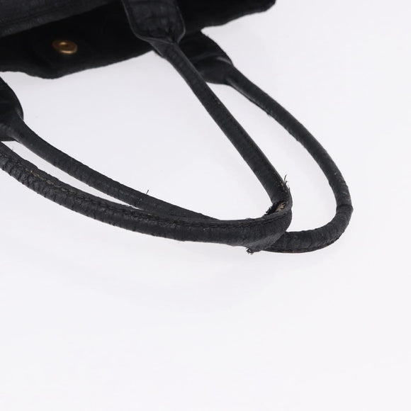 Miu Miu Tote Bag Leather Black Gold Auth bs34561