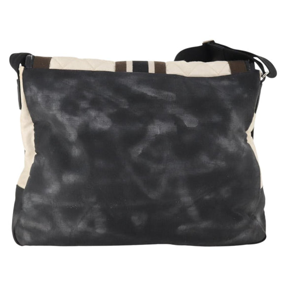 CHANEL Sports Line Shoulder Bag Canvas White Silver CC Auth bs34562