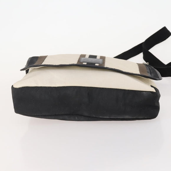 CHANEL Sports Line Shoulder Bag Canvas White Silver CC Auth bs34562