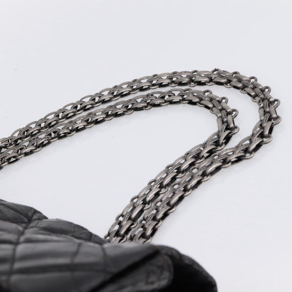 CHANEL Chain Matelasse 2.55 Shoulder Bag Patent leather Black CC Auth bs34563