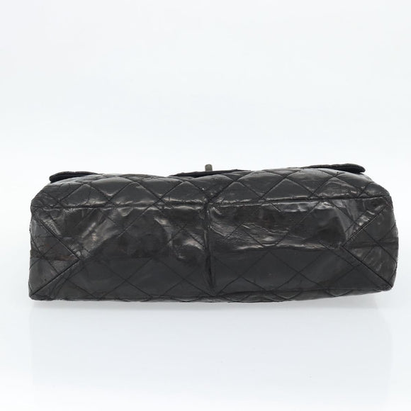 CHANEL Chain Matelasse 2.55 Shoulder Bag Patent leather Black CC Auth bs34563
