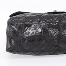 CHANEL Chain Matelasse 2.55 Shoulder Bag Patent leather Black CC Auth bs34563-12