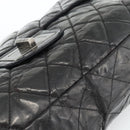 CHANEL Chain Matelasse 2.55 Shoulder Bag Patent leather Black CC Auth bs34563-17
