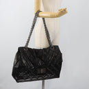 CHANEL Chain Matelasse 2.55 Shoulder Bag Patent leather Black CC Auth bs34563-29