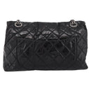 CHANEL Chain Matelasse 2.55 Shoulder Bag Patent leather Black CC Auth bs34563-3