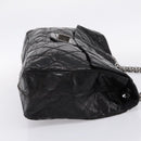 CHANEL Chain Matelasse 2.55 Shoulder Bag Patent leather Black CC Auth bs34563-5