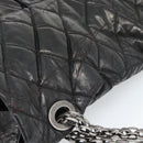 CHANEL Chain Matelasse 2.55 Shoulder Bag Patent leather Black CC Auth bs34563-7