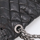 CHANEL Chain Matelasse 2.55 Shoulder Bag Patent leather Black CC Auth bs34563-7