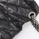 CHANEL Chain Matelasse 2.55 Shoulder Bag Patent leather Black CC Auth bs34563-8