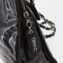 CHANEL Chain Shoulder Bag Patent leather Black Silver CC Auth bs34564-10