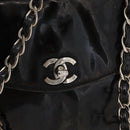 CHANEL Chain Shoulder Bag Patent leather Black Silver CC Auth bs34564-17