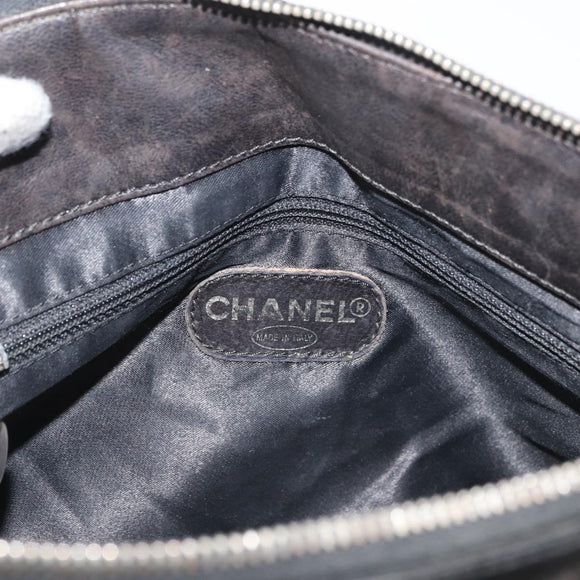 CHANEL Chain Shoulder Bag Patent leather Black Silver CC Auth bs34564