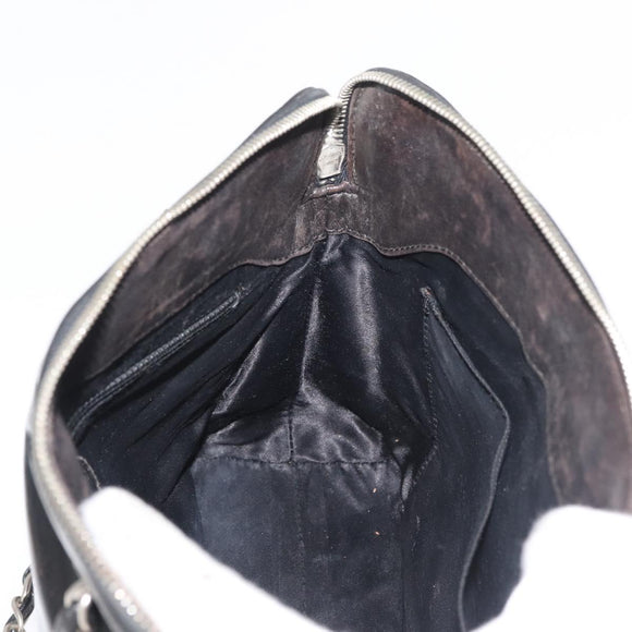 CHANEL Chain Shoulder Bag Patent leather Black Silver CC Auth bs34564
