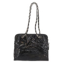 CHANEL Chain Shoulder Bag Patent leather Black Silver CC Auth bs34564-2