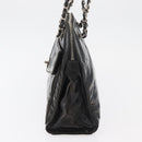 CHANEL Chain Shoulder Bag Patent leather Black Silver CC Auth bs34564-3