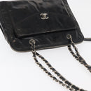CHANEL Chain Shoulder Bag Patent leather Black Silver CC Auth bs34564-6