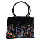 Salvatore Ferragamo Tote Bag Velor Black Silver Auth bs34565A-1