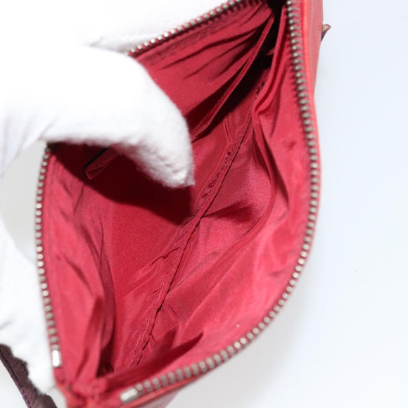 Miu Miu Hand Pouch Hand Bag Leather Red Auth bs34578